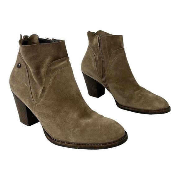 Paul Green Womens Size UK 6 US 8.5 Taupe Suede Ankle Boot Bootie - Picture 1 of 8
